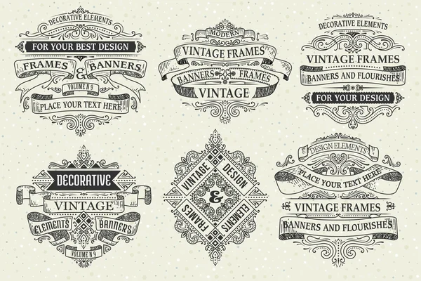 Decoratieve vintage banners. — Stockvector