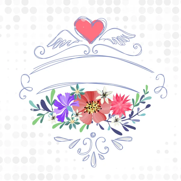 Schöne romantische Blumen. — Stockvektor
