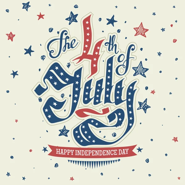 Cartão tipográfico do Dia da Independência . —  Vetores de Stock