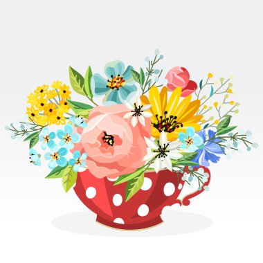 Antika arka plan üzerinde romantik buket.