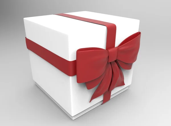 Beautiful gift box with bow on light background. — Stock Photo, Image