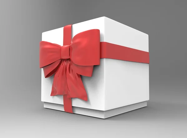Beautiful gift box with bow on light background. — Stock Photo, Image