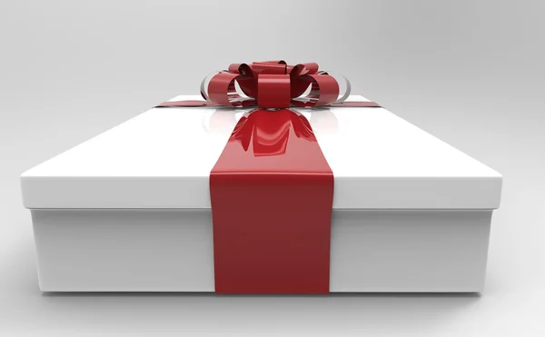 Beautiful gift box with bow on light background. — Stock Photo, Image