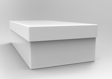 Beyaz arka plan üzerinde izole boş kutu.