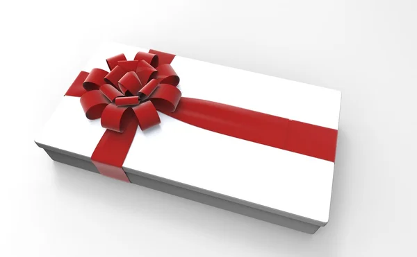 Beautiful gift box with bow on light background. — Stock Photo, Image