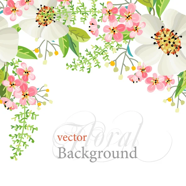 Background with beautiful flowers. — Stock Vector