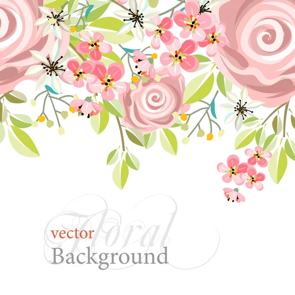 Fondo con hermosas flores . — Vector de stock