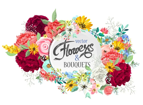 Hintergrund mit schönen Blumen. — Stockvektor