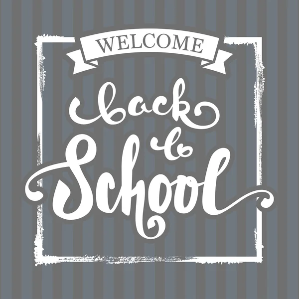 Lettering background "welcome back to school". — Stock Vector