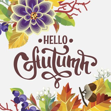 Yazı ile sonbahar arka plan.