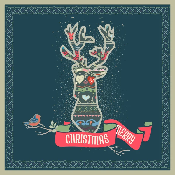 Hand-sketched retro christmas design — Stock Vector