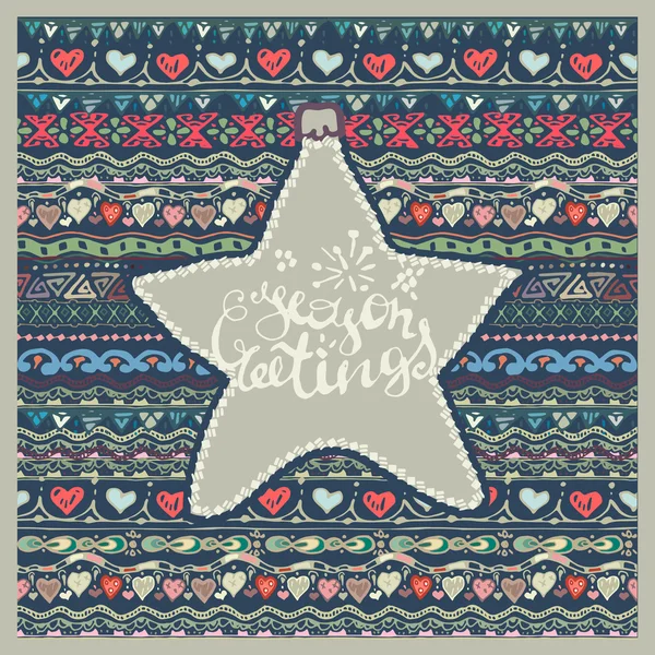 Hand-geschetst retro Kerstmis ontwerp — Stockvector