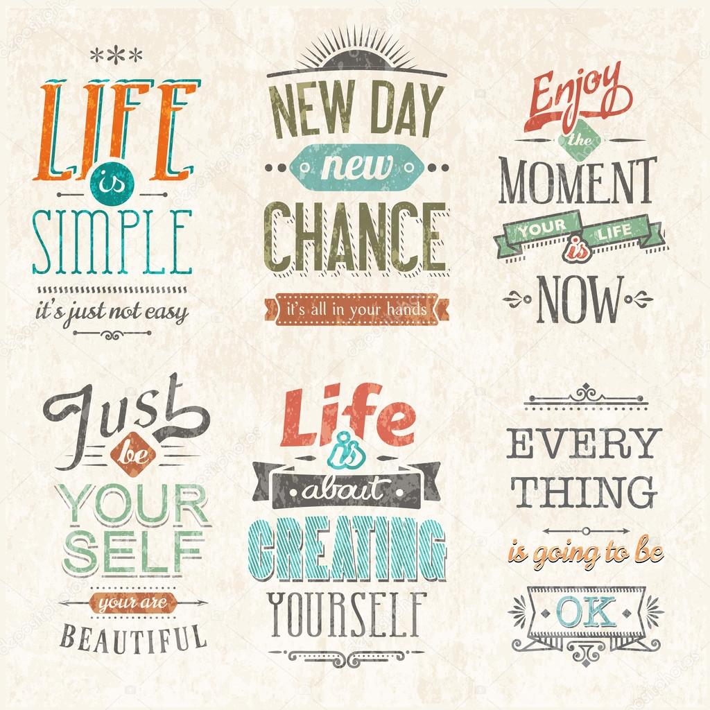 Set Of Vintage Typographic Backgrounds.