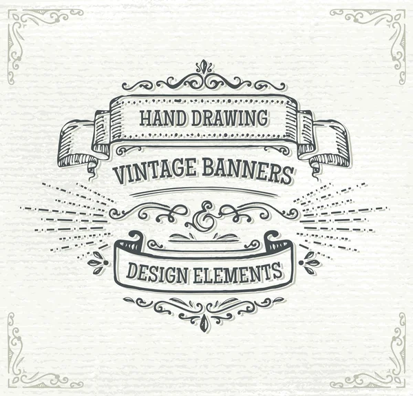 Hand-geschetst vintage frames — Stockvector