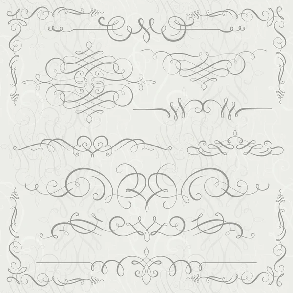 Conjunto de remolinos de caligrafía para su diseño — Archivo Imágenes Vectoriales