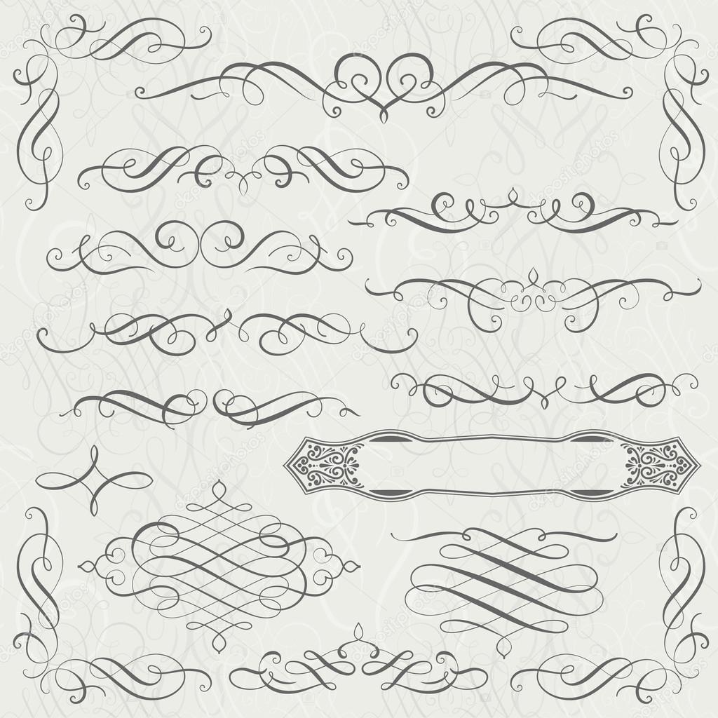 set of calligraphy swirls for your design