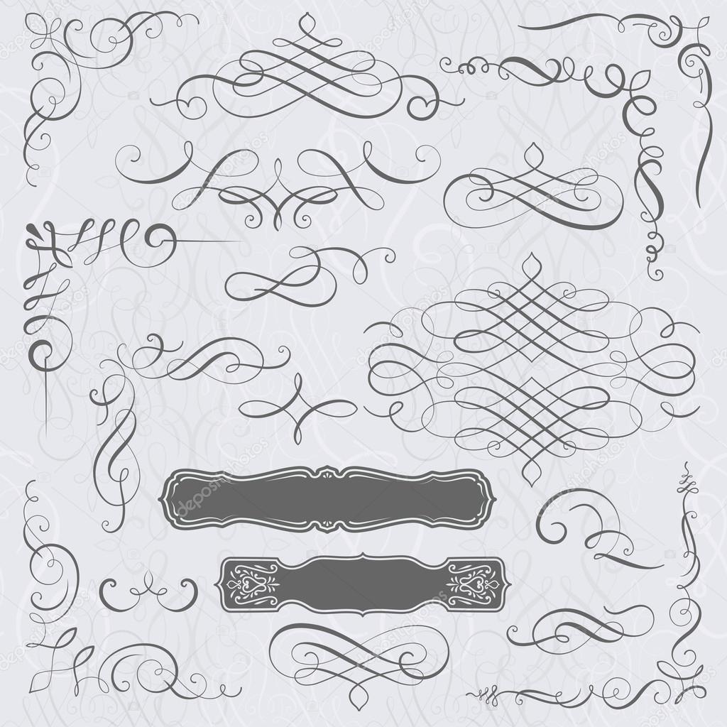 set of calligraphy swirls for your design