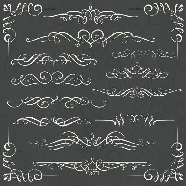 Conjunto de remolinos de caligrafía para su diseño — Vector de stock