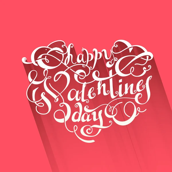 Valentines day card design with hand-drawing text — Stock Vector