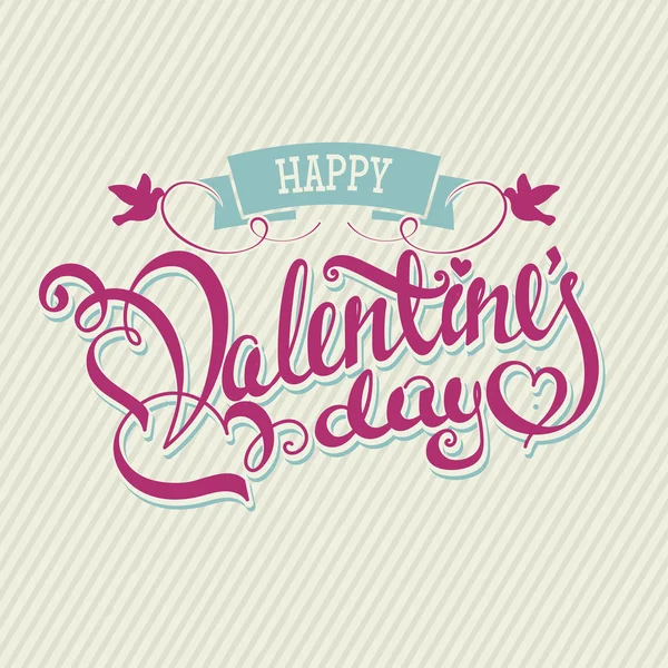 Valentines day card design with hand-drawing text — Stock Vector