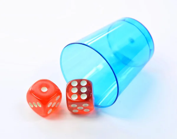 Group of colored plastic dice — Stock Photo, Image