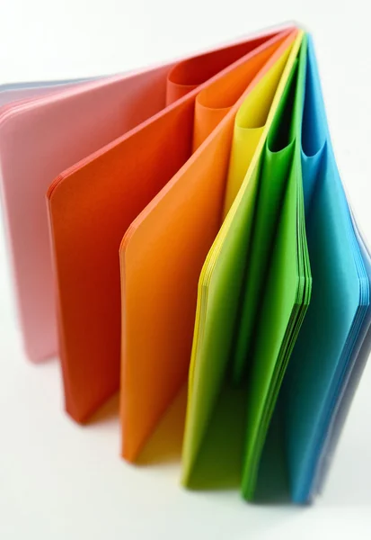Cuaderno con hojas de colores — Foto de Stock