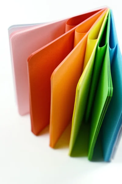 Cuaderno con hojas de colores — Foto de Stock