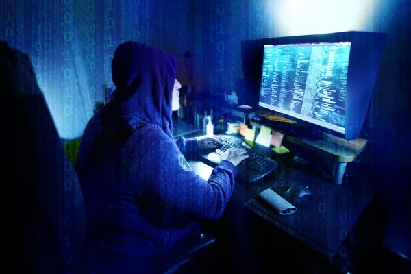 Dangerous hacker stealing data -concept — Stock Photo, Image
