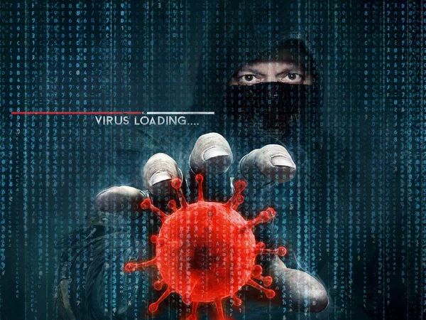 Hacker and computer virus - concept — Stock Photo, Image