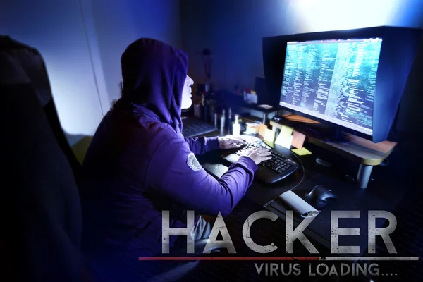 Dangerous hacker stealing data -concept — Stock Photo, Image