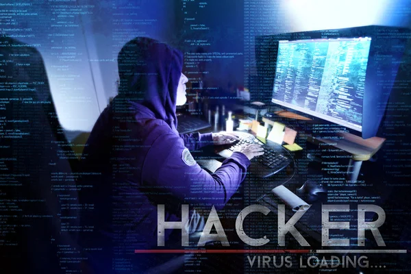 Gefährliche Hacker stehlen Daten -Konzept — Stockbild Gefährliche Hacker stehlen Daten -Konzept — Stockfoto