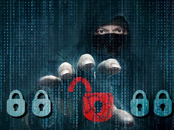 Gefährliche Hacker stehlen Daten -Konzept — Stockbild Gefährliche Hacker stehlen Daten -Konzept — Stockfoto