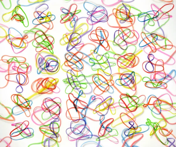 düz lay - renkli kauçuk şeritler arka plan