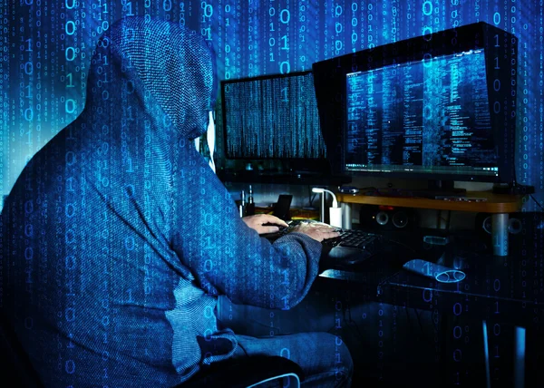 Dangerous hacker stealing data -concept — Stock Photo, Image