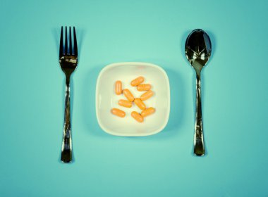 Sadece hap plaka - gıda diyet kavramı üzerinde