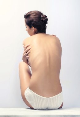 kadın mükemmel seksi ince gövdeli sakin ol