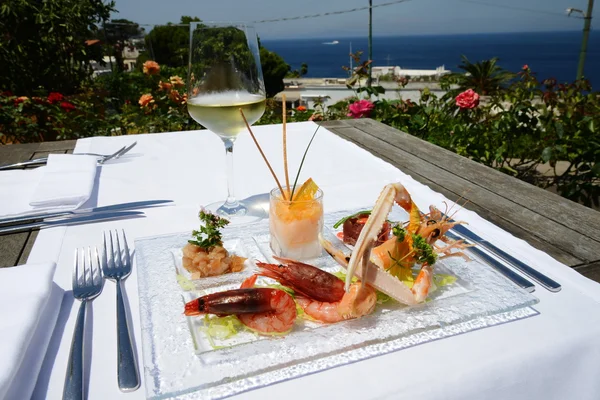 Preparing appetizer with  raw fish — Stock Photo, Image