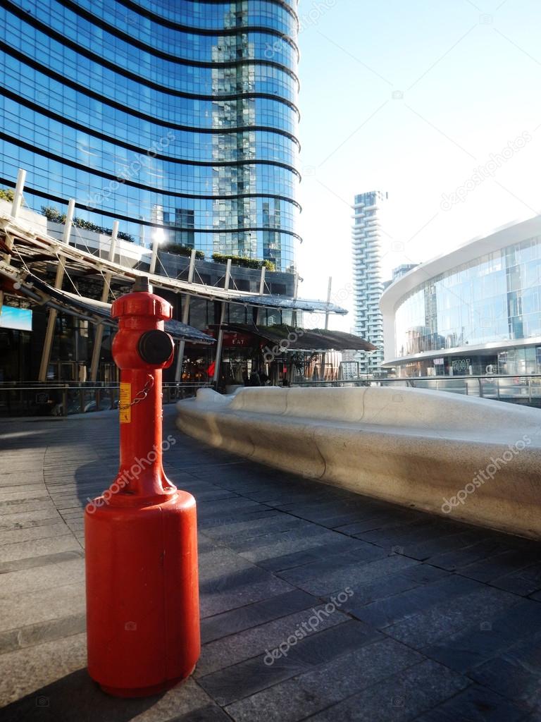 firehose in new modern district Milan