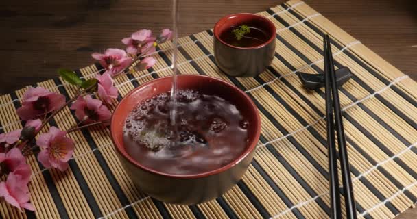 Ζεστό τσάι Ιαπωνικά — Αρχείο Βίντεο