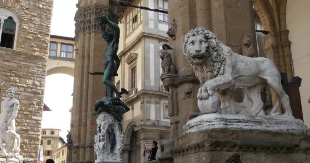 Firenze, Olaszország - szeptember 16: szobor Perszeusz Stock Felvétel