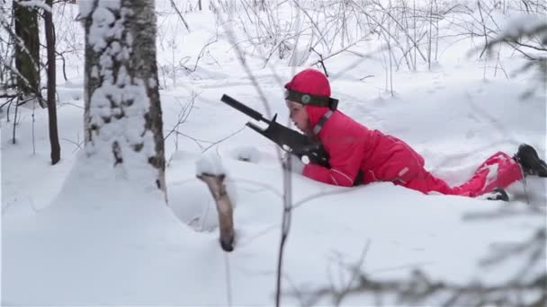 Het spel van laser tag. — Stockvideo