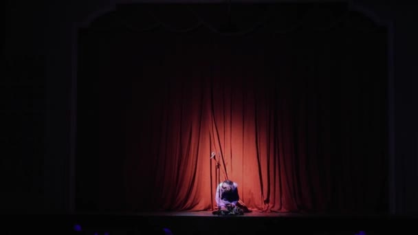 Produção teatral. Teatro infantil. O desempenho no palco . — Vídeo de Stock