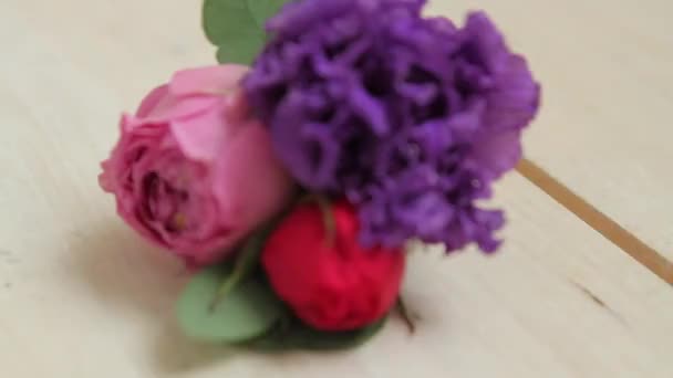 결혼 반지와 buttonhole. — 비디오
