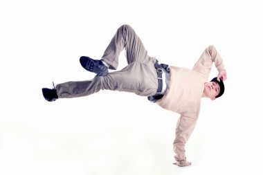 stylish and cool breakdance style dancer posing clipart