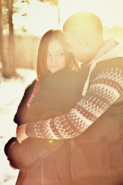 Young couple in love outdoor