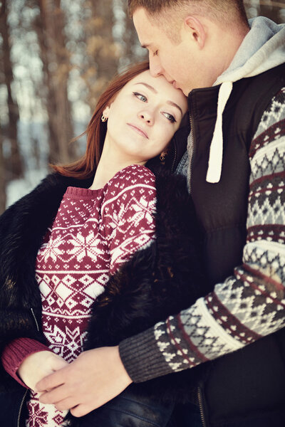 Young couple in love outdoor