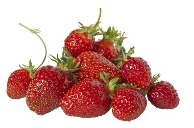 Beyaz arkaplanda çilek