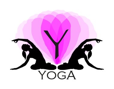 Vektör yoga illüstrasyon logosu