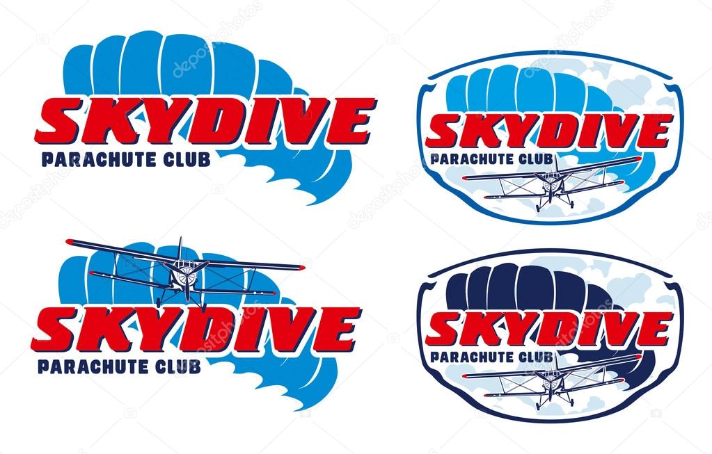 Skydive. Parachute club logo