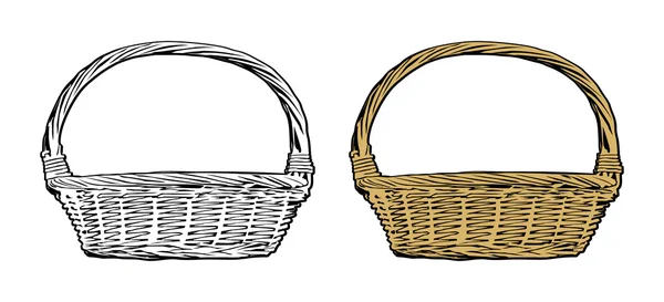 Wicker basket vector — Stock Vector